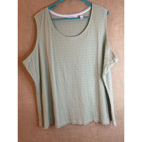 Isaac Mizrahi Tank Top Textured Sleeveless Casual Top‎ Mint Green 3XL - Picture 1 of 5